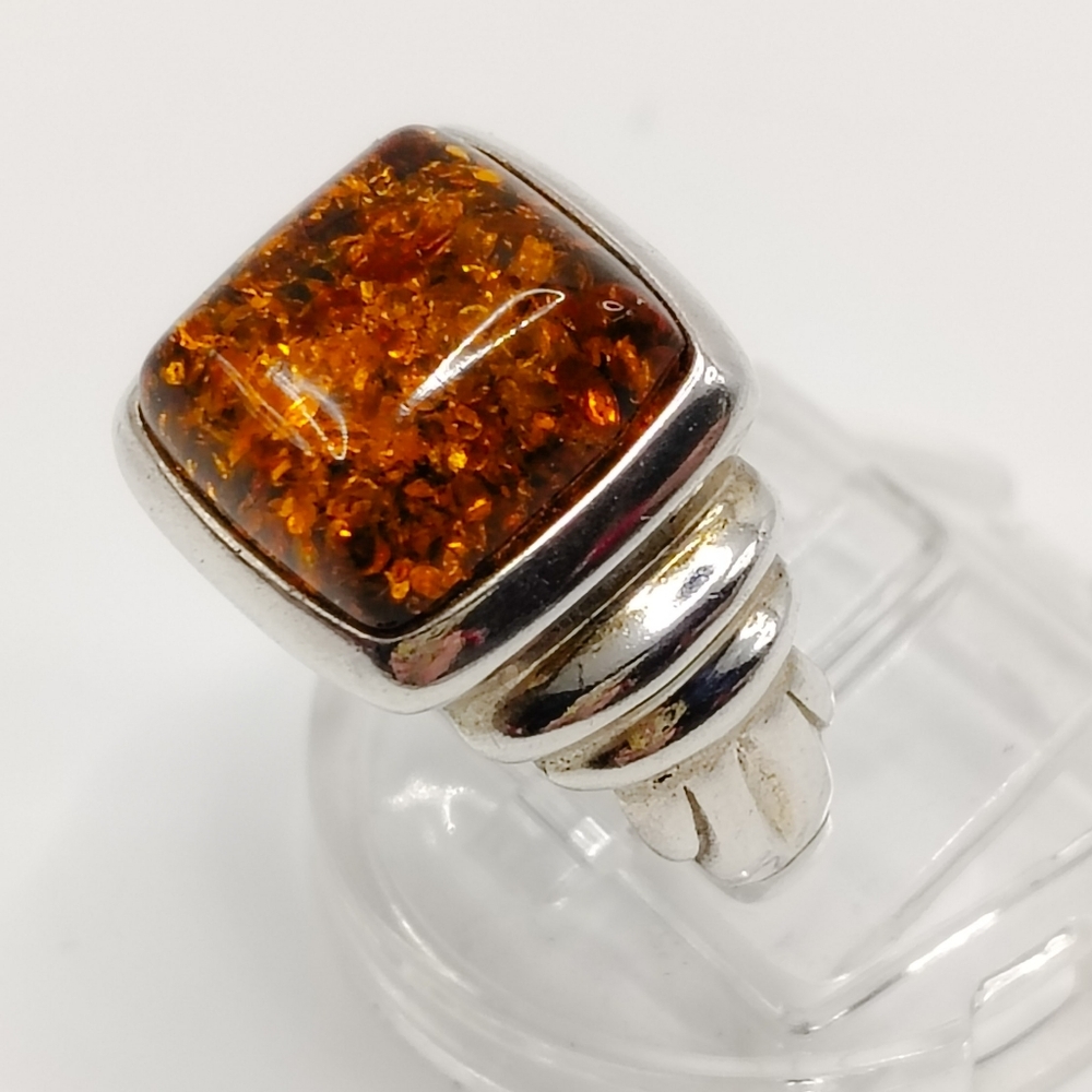 Vintage Baltic Amber Silver Ring - image 8